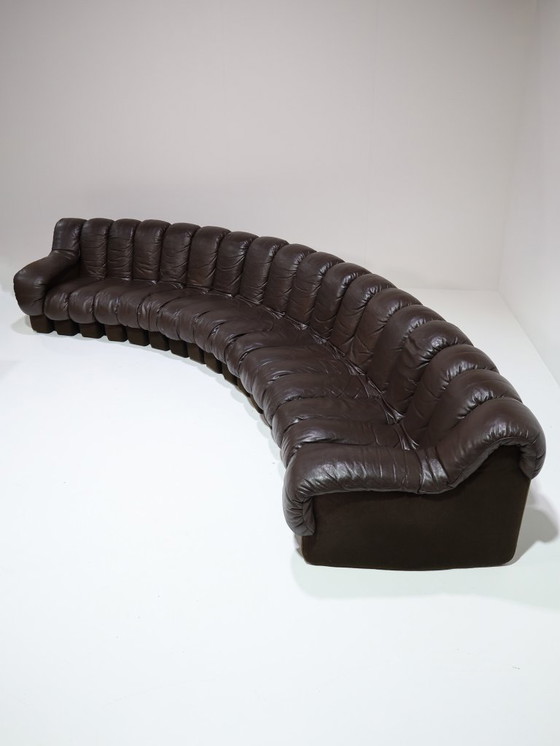 Image 1 of Divano DS-600 Non-Stop Snake De Sede anni '70 in pelle marrone