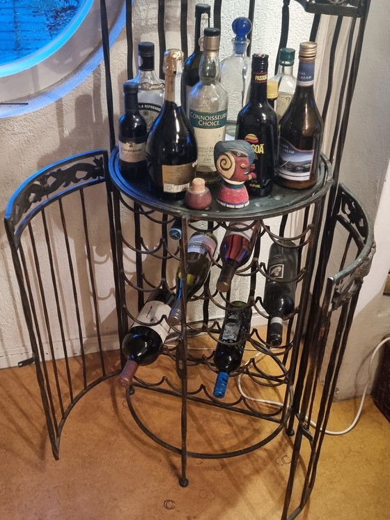 Image 1 of mobile bar in ferro battuto, portabottiglie