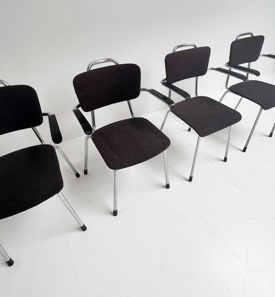 Image 1 of Ensemble de quatre chaises Gispen 115 d'origine hollandaise, 1960