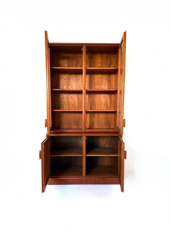 Vintage Teak Display Cabinet, Heinrich Riestenpatt ‘60, Glass, Wood, Brown (photo 4 of 14)