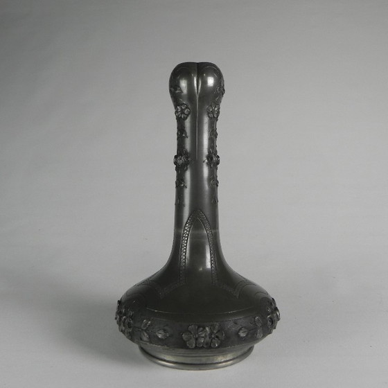 Image 1 of Pewter Art Nouveau vase signed Pechez, early 20th century