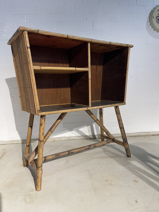 Image 1 of Vintage bamboe bar retro barkruk 