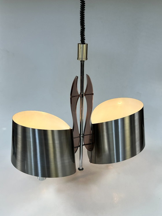 Image 1 of Vintage Maison Charles Hanglamp, Frankrijk 60's