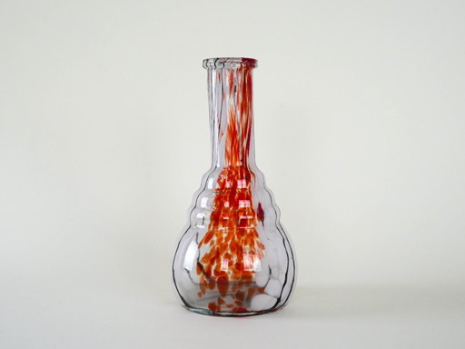 Glass vase, Italian design, 1970s, made in Italy