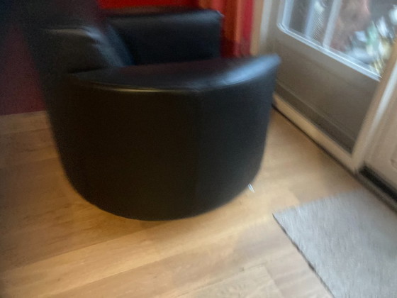 Image 1 of Drehstuhl aus schwarzem Leder