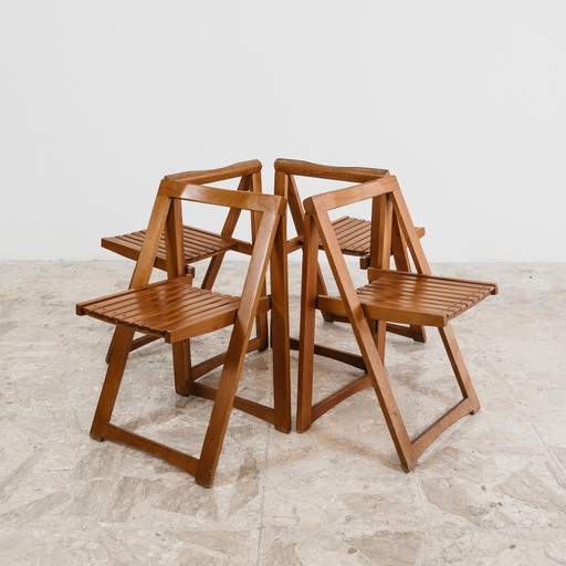 Aldo Jacober voor Alberto Bazzani: 4 Trieste-stoelen, vintage design uit de jaren 60.