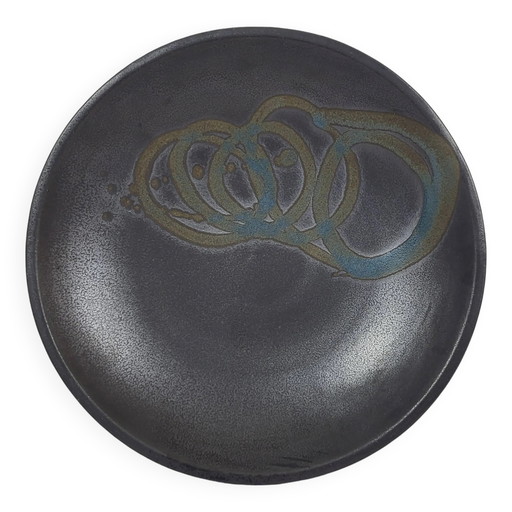 Stoneware dish / cup signed Jean Cacheleux