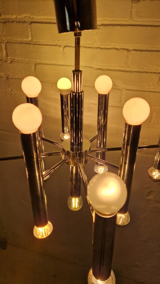 Image 1 of Verchromte Pendelleuchte von Gaetano Sciolari für Boulanger, 1960