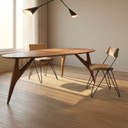GREYGE TED Tavolo da pranzo scultoreo in noce italiano massello – Design artigianale