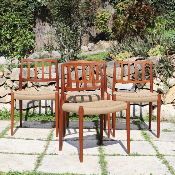 Image 1 of Teakhouten stoelen, model 83, van Niels Otto Møller, 1960