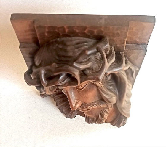 Bas relief tête de Christ couronné d'épines Hauteur 23,2 cm – Sculptures, Wood (photo 11 of 14)