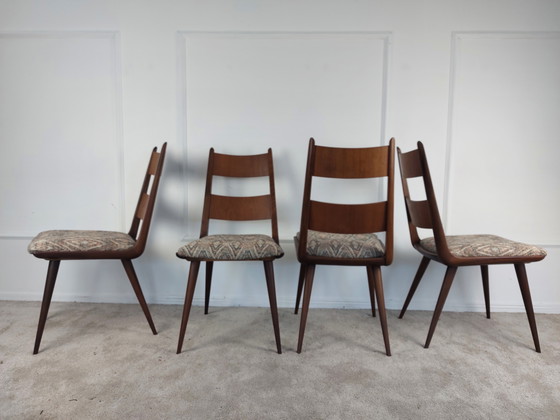 Image 1 of Juego de 4 sillas boomerang - estilo moderno de mediados de siglo, retapizadas