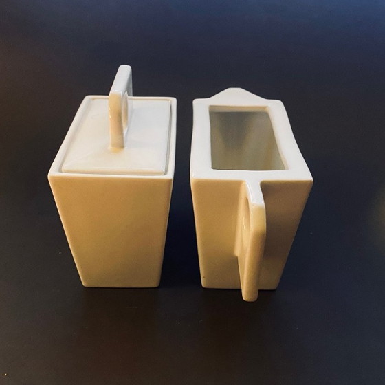 Image 1 of Royal Boch Belgien – minimalistisches Zucker- und Milchset – weißes Porzellan – modernes Design