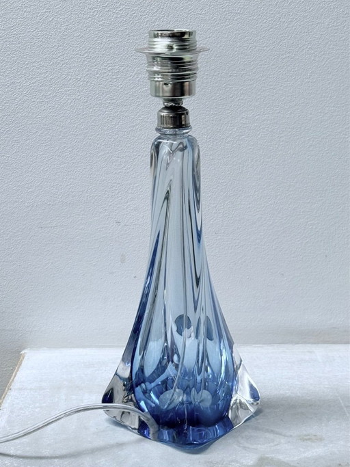 Val Saint Lambert BLAU Kristalllampe