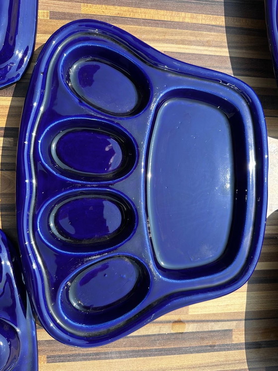 Image 1 of 5 piatti per fonduta in ceramica vintage Sars-Poterie Maine