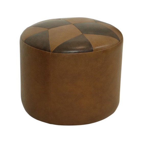 Image 1 of Tabouret Vintage Rond Marron Stermotif Skai