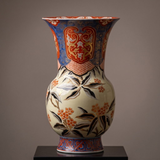 Rare Vase décoratif Imari japonais ancien fait main, Nanri Kaju (Arita ca 1880) 36cm