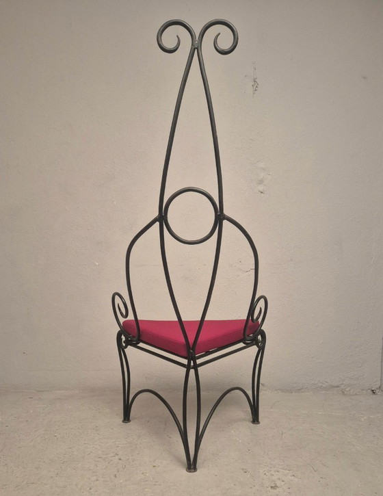 Image 1 of 90's neo-barokke smeedijzeren troon