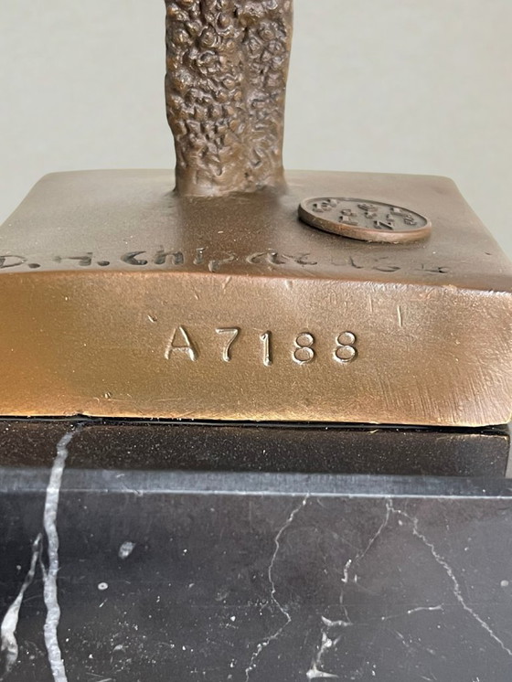 Image 1 of Art Deco style bronze sculpture – Dancer – signed D. H. Chiparus – 47 cm