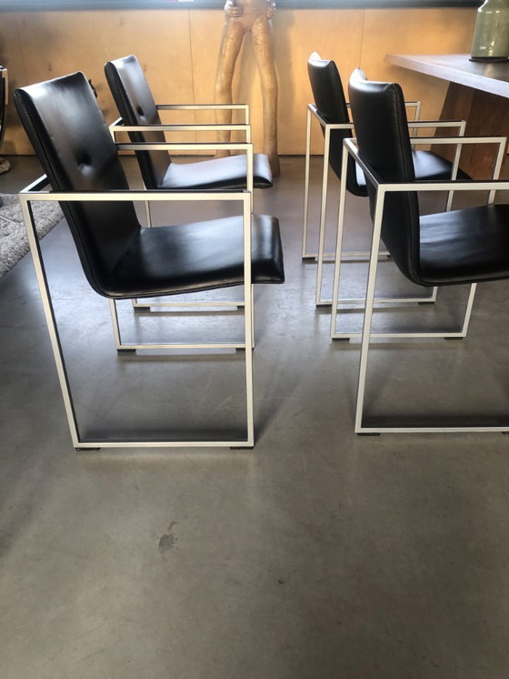 Image 1 of Arco Frame chair black leather 4x