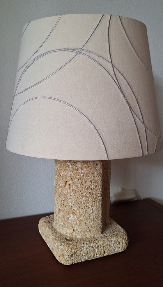 Image 1 of Table Lamp Lamp G. Esnault Sculpture Brutalist Stone Shape Gilles Paul Esnault