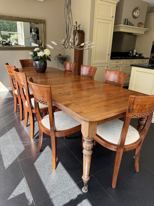 Cherry Dining Table With 8 Chairs