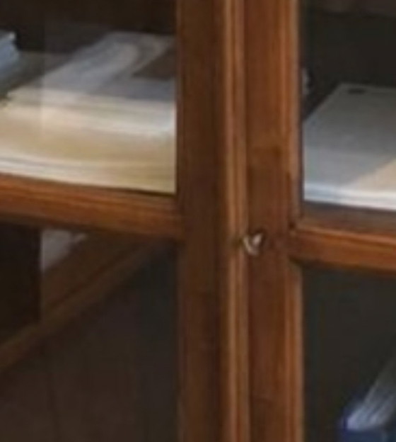 Image 1 of Mobile da biblioteca/vetrina vintage in rovere massello - altezza 234 cm