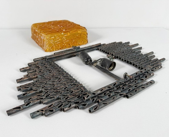 Image 1 of Brutalistische Wandleuchte/Wandlampe Marcello Fantoni, Italien, 1970er Jahre