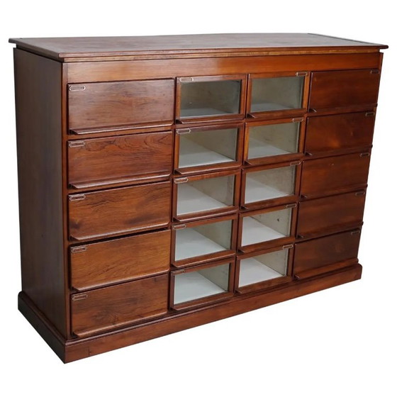 Image 1 of Meuble de mercerie vintage hollandais en chêne/acajou, années 1930