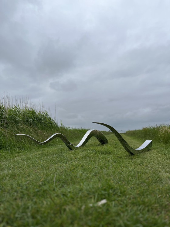 Image 1 of Kinetic Stainless Steel Sculptures – Unique Handmade Art Set