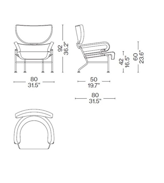 Image 1 of Cassina | 836 tre pezzi Sillón con estructura cromada