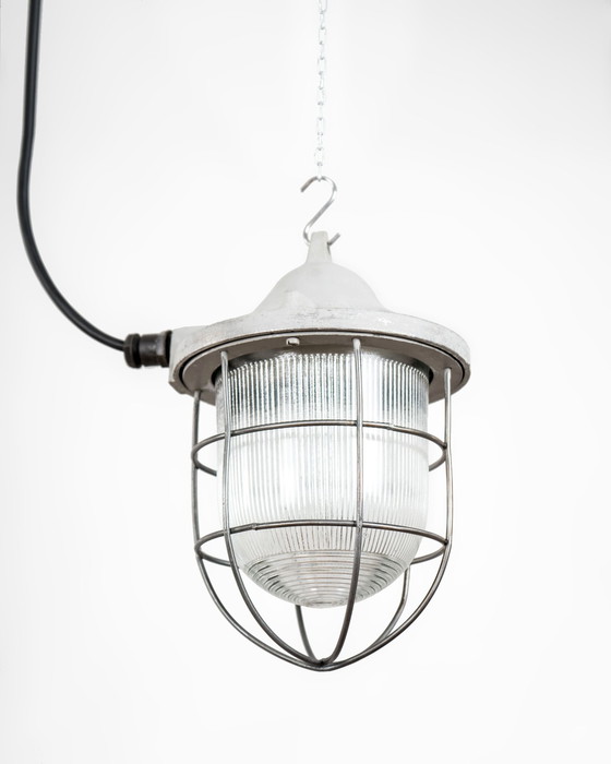 Image 1 of Industrial Pendant Lamp Made Of Cast Iron And Glass