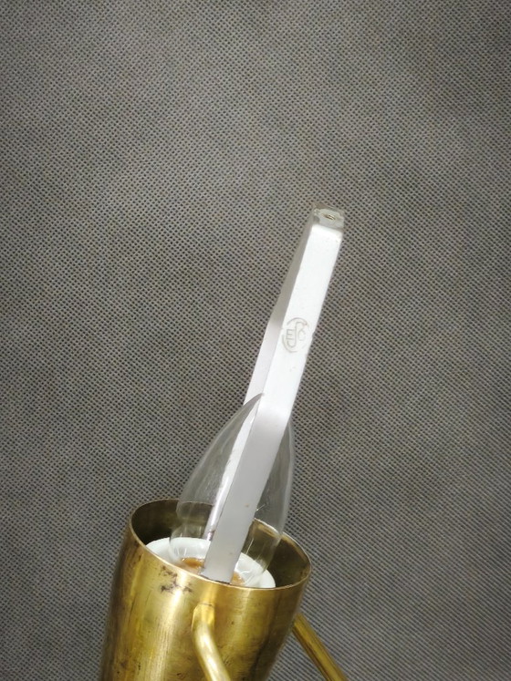 1960s Brass Table Lamp by Helena Frantová, Czechoslovakia – Metal, Paper (photo 3 of 10)