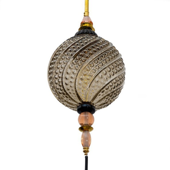 Image 1 of Lampe pendante en verre soufflé de Murano et laiton