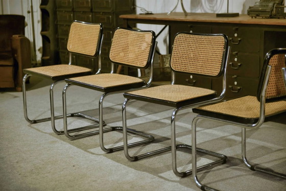 Set di 6 sedie Cesca B32 di Marcel Breuer anni '70 – Sedie da pranzo, Legno, polished steel, Bauhaus (photo 9 of 14)
