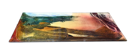 Image 1 of Targa da parete in vetro retroverniciato italiano, firmata "pachini"