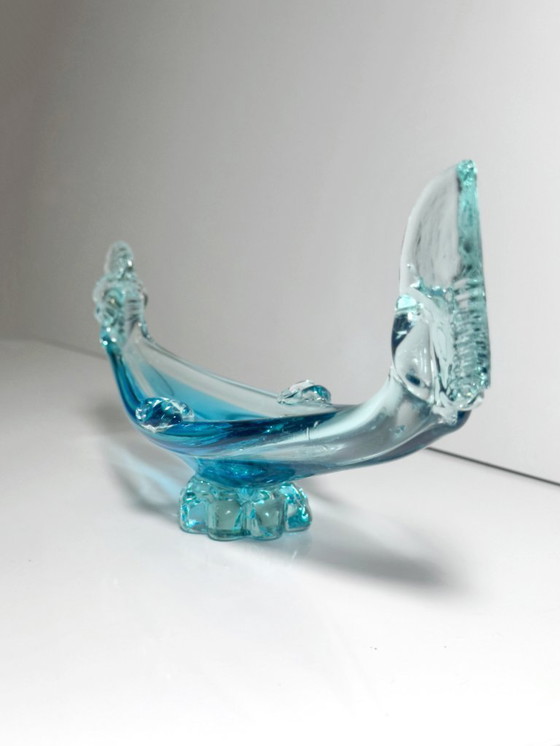 Image 1 of Murano Gondola Ashtray, Blue Vintage Bowl, 1970s, Cobalt, Italy