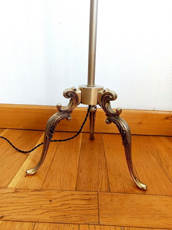 Image 1 of Dreibein-Stehlampe aus Messing, um 1950