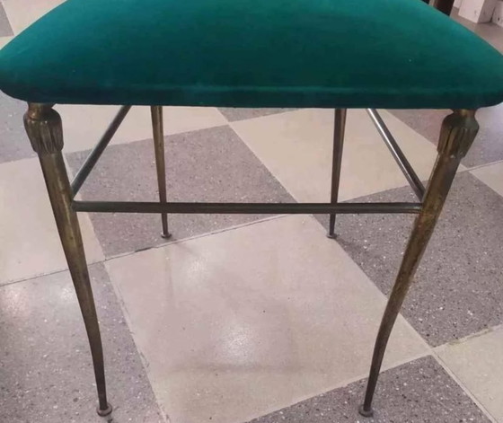 Image 1 of Paar Stühle im Chiavarine-Stil aus den 1950er Jahren mit Messingdesign