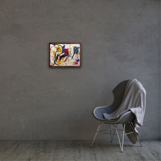 Image 1 of Gouache abstracto sobre papel natural de 250 g. Tamaño 40 x 30 cm.