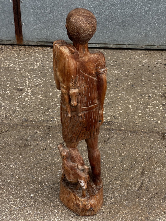 Image 1 of Art Africain - Sculpture bois année H 80 cm - 1920-1930 - Homme chasseur