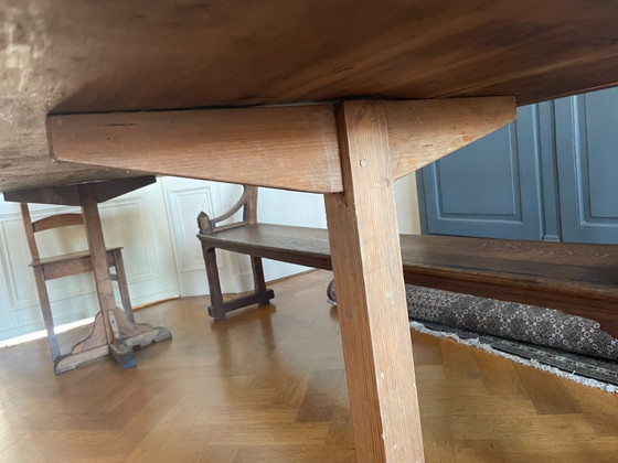 Image 1 of Eettafel Leeftafel Schragentafel Frans 245 cm.