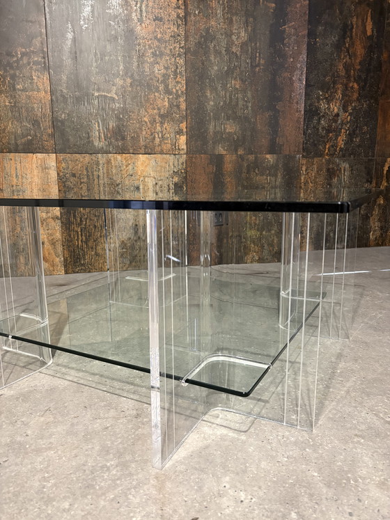 Image 1 of Midcentury salontafel glas/plexiglas