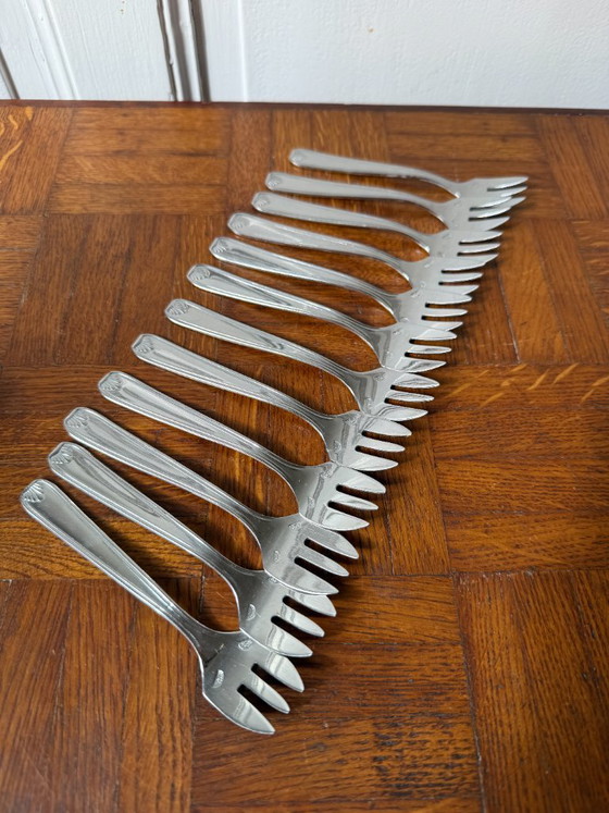 Image 1 of Set aus 12 Degrenne-Silbergabeln