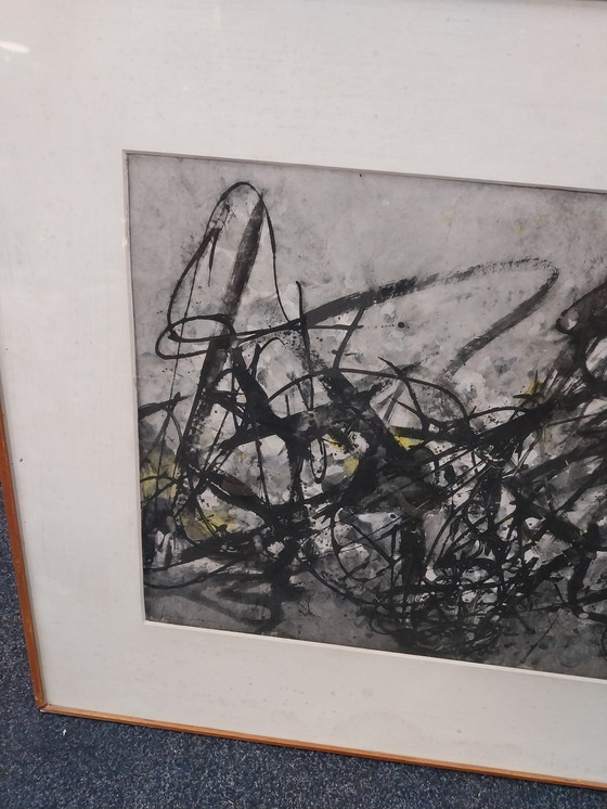 Image 1 of Abstracte compositie door Jan de Leeuw 20-01-1966 gesigneerd 