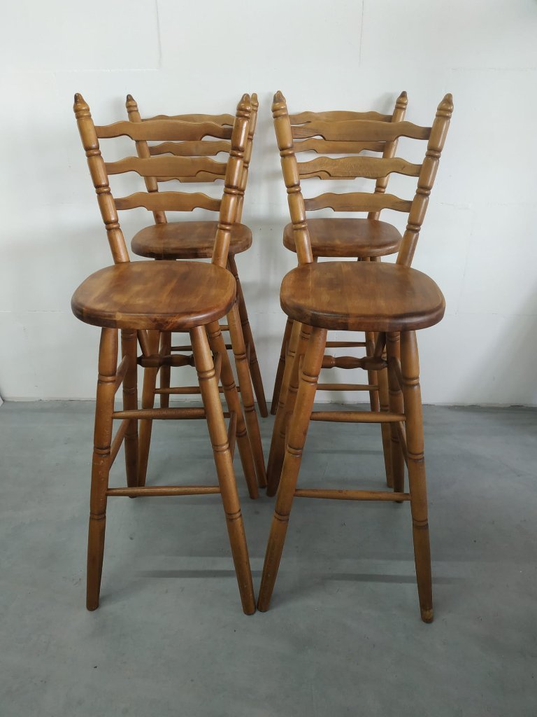 Vintage 70s 'Farmhouse Style' or Brutalist Style Bar Stools | €299