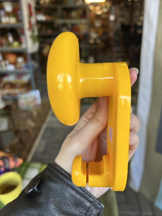 Image 1 of 3 vintage Italian design yellow coat hooks