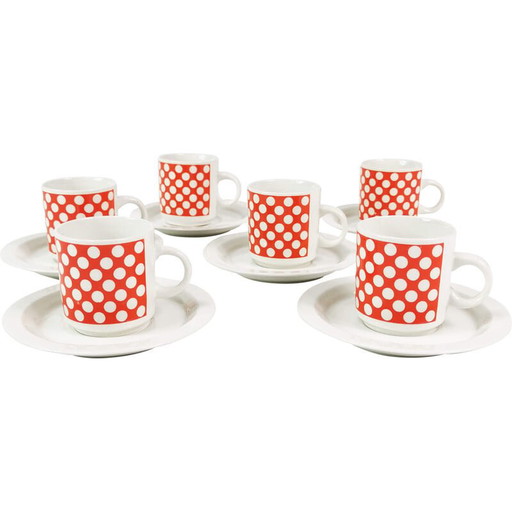 Ensemble de 6 tasses à espresso en porcelaine pour Fontebasso Treviso, Italie, années 1970