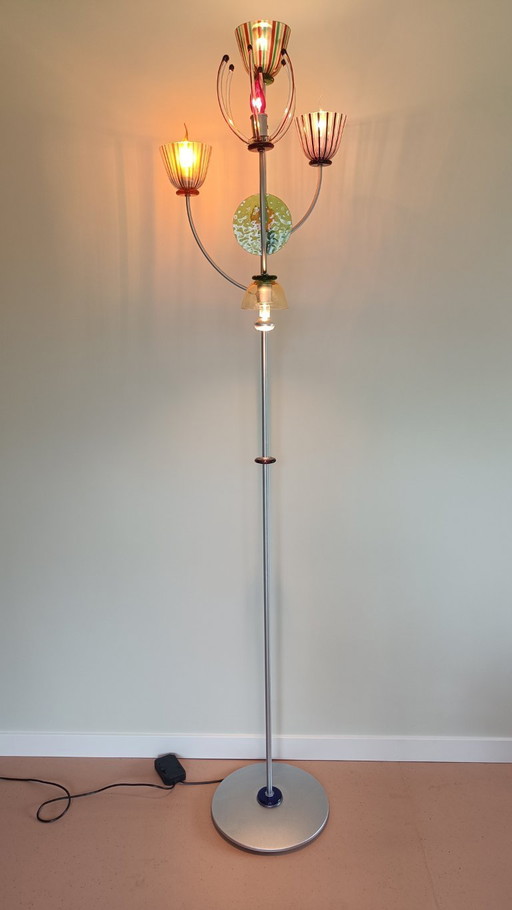 Lampadaire en verre italien par Andrea Anastasio
