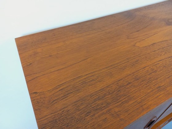 Image 1 of Vintage Scandinavisch modernistisch secretair bureau/boekenkast van teakhout en zwart metaal uit de jaren 50/60.